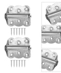 Heavy Duty Stainless Steel Spring Door Hinges 10 Pack for Outdoor Wood Doors and Cabinets Built Tough All Weather Durability Adjustable Spring Tension Easy Install Weatherproof Silver Hinges, silver with screws