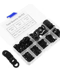 Black Nylon Flat Washers 500 Piece Kit Insulating Mounting Hardware Spacers M2 To M10 For Electrical Outlets And Receptacles Easy DIY Spacing Solution, assorted sizes in storage case