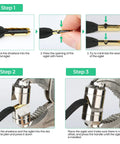 Shoelace insertion into metal aglet with Aglet Crimping Tool For Shoelaces Metal Lace Tips Replacement Kit and vice grip.