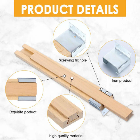 Four Pack Heavy Duty Wooden Bottom Mount Drawer Slides 16 Inch Classic Center Guide Track with smooth metal glide brackets and details.