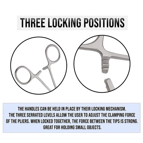 8 Inch Straight And Curved Hemostats Set Stainless Steel Locking Forceps 2 Pack Pro Grade Nursing Tweezers with locking mechanism