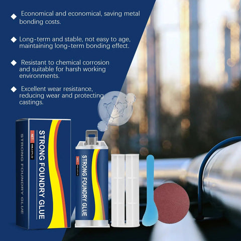 Industrial Strength Metal Bonding Epoxy Glue For Metal And Plastic Repairs, High Temperature Resistant Casting Adhesive Kit Display