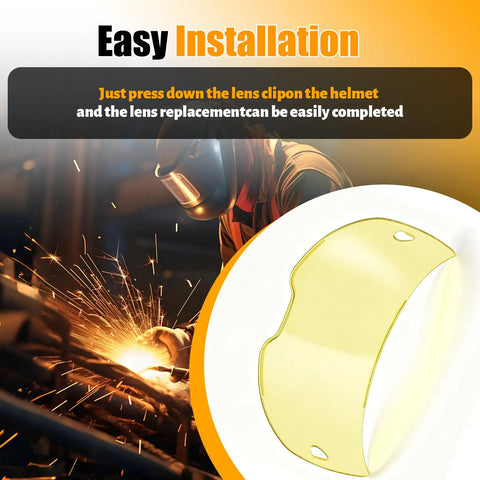 Easy installation of 10 Piece Set Hella Impact Resistant Crystal Clear Face Plate Shields Swap Ins For Esab Sentinel A60 Arc Welder.