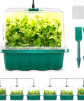 Seed Starter Tray Kit With Grow Light For Indoor Gardening Six Piece Germination Trays With Full Spectrum Lights and Tools