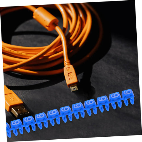 Gotta Keep Your Desk Or Garage Slick With These 150 Piece Digital Number Wire Label Tubes on orange cords for cable organization.