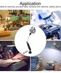 Flex Arm Led Shop Light 24V 18W for Wood Lathe and Drill Press illuminates various work settings with adjustable gooseneck.