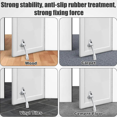 4 Pack Rubber Door Stopper Tips with Screws End Caps for Kick Down and Drop Down Doors on various floor types