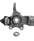 Front view of Front Left Steering Knuckle With Wheel Bearing Hub Assembly for 2010 2013 Ford Transit Connect Driver Side Replacement, OEM Grade