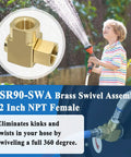 Half Inch NPT Female Swivel Fitting For HSR90 Hose Reel brass fitting on hose reel, 1/2 inch, 360-degree swivel