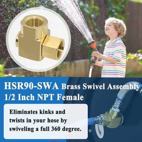 Half Inch NPT Female Swivel Fitting For HSR90 Hose Reel brass fitting on hose reel, 1/2 inch, 360-degree swivel