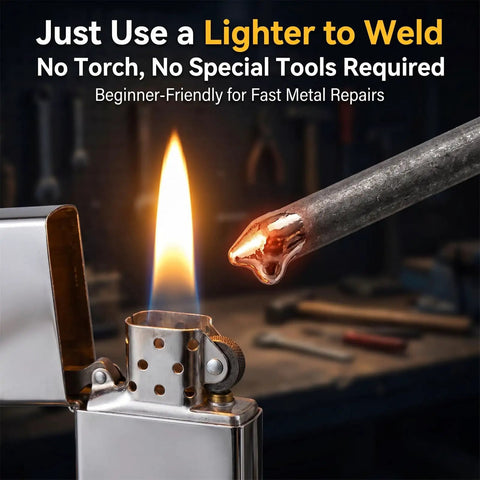 Low Temperature Welding Rods For Aluminum, Stainless Steel, And Iron, Pro Grade Easy Melt Repair with lighter flame.