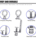 Beefed Up 304 Stainless Beam Clamps With M10 Ring Screw, Adjustable And Rust Resistant I Beam Clamps close-up view