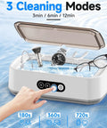 Pro Grade 50KHz Jewelry Cleaner With 3 Modes And Digital Timer for cleaning rings, watches, and eyeglasses in water-filled tank