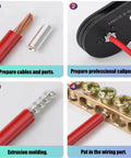 600 Pcs Wire Ferrules Kit In 7 Sizes Tinned Copper Crimp Connectors For 22 To 10 AWG Non Insulated Cable End Terminals Assortment Pack For Quick Clean Electrical Connections In DIY Automotive And Pro Projects installation process