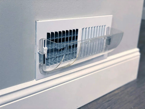 Magnetic Vent Deflector For Heat And Air Adjustable Unbreakable Clear Plastic Floor Or Ceiling Use Fits 10 To 14 Inches 2 Pack