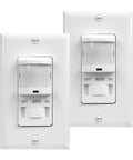 Hands Free Motion Sensor Light Switch With Vacancy Mode And Learning Function, No Neutral, No Ground, UL Listed, 2 Pack