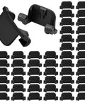 Fifty Pack Universal Cabinet Hinge Restrictor Clips Stop Annoying Door Slams With Totally Effortless Slide On Soft Close Compatibility For Kitchens And Bathrooms Full Control Over Swing Angles Built Tough, showing black plastic clips.