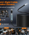 1080P Endoscope Camera With Light For Tight Spaces Pro Grade Industrial Borescope With Built In LED Illumination Clear Visuals For Engine Bays Drains And Wall Cavities Includes 32GB Card, semi-rigid cable for PC and Android