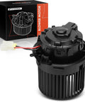 Front Hvac Heater Blower Motor With Fan Cage Assembly Straight Up Plug And Play Replacement For Nissan Leaf 2011 Through 2024 And Nv200, showing assembly and wires.