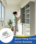 Beefy Heavy Duty Removable L Shaped Cabinet Brackets With Screws For Strong Clean Mounts in open kitchen cabinet