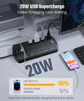 Beefed Up Heavy Duty Power Strip With 13 Widely Spaced Outlets, 2 USB A And 2 USB C PD 20W Fast Charge, 5000 Joules Surge Protector