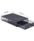 Vertuo Pod Holder Storage Drawer For Nespresso Vertuo Capsules 40 Pod Capacity Under Coffee Machine Counter Organizer With Mesh Shelves Black Metal Space Saving Drawer Tray For Home Office Coffee Bar