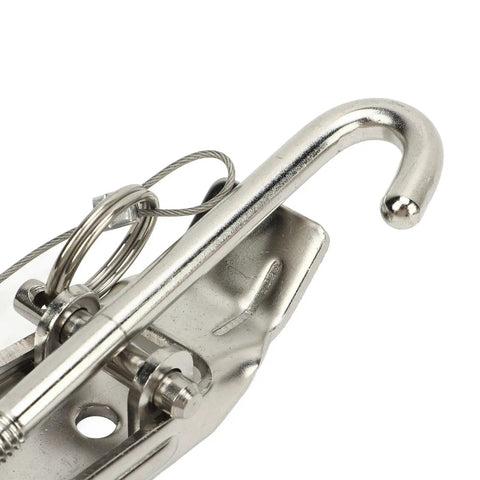 Close-up of the Rustproof Stainless Steel Anchor Chain Tensioner For Boats And Yachts Marine Grade Corrosion Resistant Heavy Duty Anchor