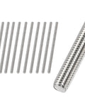 M8 X 60MM Fully Threaded Rod And Studs, 304 Stainless Steel Right Hand Threading, 10 piece set with sleek silver finish.