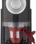No Sweat Automatic 2 In 1 Coffee Grinder For Single Serve Pods And Fresh Beans Delivers Foolproof Precision Grinding in matte black.
