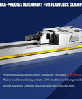 Premium 5-Inch Bench Vice With HRC62 Hardened Alloy Steel Construction Delivers Tight 0.005mm Precision for CNC Machining Centers and Boring Machines, showcasing precise alignment for clamping.