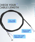 84 Inch Go Kart Throttle Cable Kit For Coleman KT196 Predator 196cc 212cc 224cc 6.5HP Engines with cable length specifications