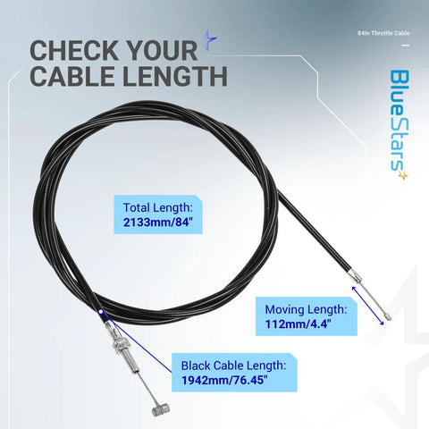 84 Inch Go Kart Throttle Cable Kit For Coleman KT196 Predator 196cc 212cc 224cc 6.5HP Engines with cable length specifications