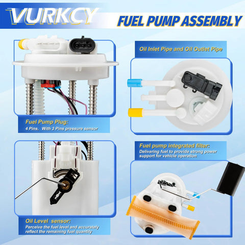 Electric Fuel Pump Assembly For Buick LeSabre Park Avenue Cadillac DeVille Seville Oldsmobile Aurora Pontiac Bonneville Replaces E3518M Drop In Replacement Plug And Play With Easy Install