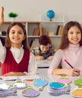 Children in classroom using Hot Air Balloon Sticky Notes Bulk Pack, 36 Packs In 9 Styles, 1080 Sheets Total as study aids.