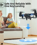 Grab And Go Beginner Friendly Drone With 720P HD Camera landing near kids on couch indoors