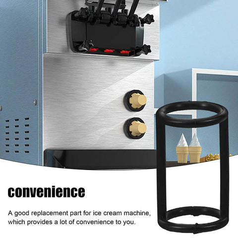 Replacement I Shaped Silicone Sealing Ring for Ice Cream Machine and Soft Serve Maker shown in front of ice cream maker