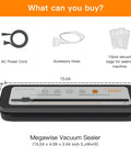 Straight Up Game Changing Compact Vacuum Sealer Machine With One Touch Automatic Sealing with accessories and bags included.