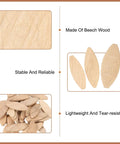 Beech Wood Joiner Biscuits 100 Piece 45x16x3.8mm for DIY Woodworking Cabinets and Furniture Assembly, shown in detail and quantity