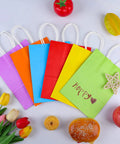 32 Pack Kraft Paper Gift Bags With Handles Six Color Rainbow Set For Birthday Parties Baby Showers Weddings And Crafts