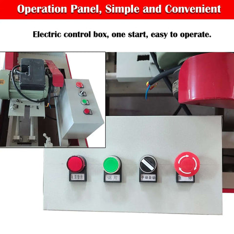 Operation panel of Heavy Duty Automatic Wood Cutting Saw With Pro Grade Alloy Blade, featuring easy-to-use electric control buttons.