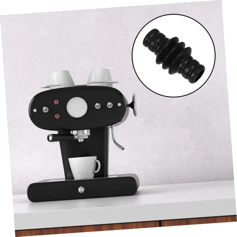 Rubber Steam Wand Cover For Espresso Makers With Heat Insulation Sleeve shown on a black coffee machine on countertop