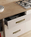 Kitchen drawer with Antique Brass Cabinet Pulls With Backplates, Solid Zinc Alloy Kitchen Drawer Hardware, 7.6 Inch Hole Center