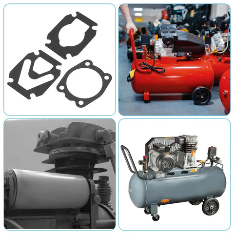 3 In 1 Air Compressor Valve Plate Replacement Kit With Paper Sealing Gasket Set In Black 3 Pack For Cylinder Head Base Seals