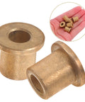 Six Piece Flanged Copper Sleeve Bearings With Step Shoulder Flange And Wrapped Brass Bushings Built Like A Tank For Heavy Equipment Workshops And Slick High Speed Motor Shafts with two brass bushings