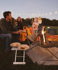 Gaze Fire Pit Portable Stainless Steel Mesh Outdoor Fire Pit With Ground Heat Shield And Carry Bag in backyard setting