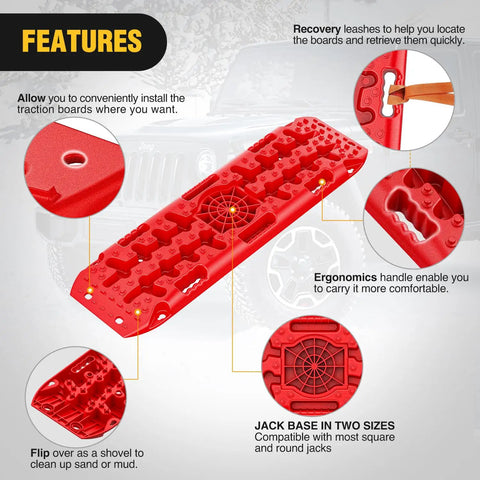 Heavy Duty Off Road Traction Boards With Jack Lift Base For Trucks SUVs Jeeps Tire Recovery Mats for mud snow sand