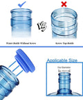 Comparison of water bottle types with Leak Proof Silicone Replacement Caps Pack Of 6 For 5 Gallon Water Jugs No Spill Lids Fit 55mm Bottles.