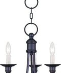 Cranford 3 Light Convertible Mini Chandelier Ceiling Mount in Olde Bronze with Transitional Steel Design showing three lights and steel arms