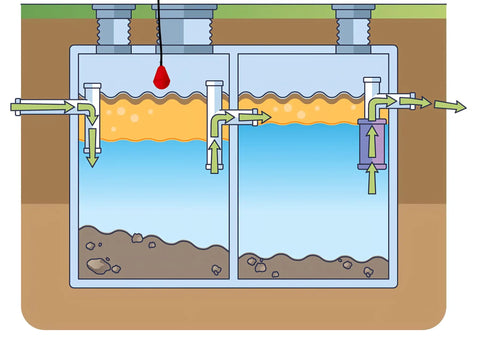 Heavy-Duty Septic Float Switch for Wastewater Pumps, Mercury-Free Self-Orienting Tank Float for Viscous Liquids and Suspended Solids, Controls Up to one-half HP Motors, 33 Ft Cable, Durable, Easy Install, Ideal for Non-Continuous Pumping