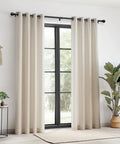 Heavy Duty 1 Inch Black Curtain Rod Adjustable From 48 To 86 Inches Indoor Outdoor Use Room Divider Modern Drapery Pole With Ball End Caps Durable Steel Pole